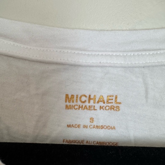 Michael Kors White Tee with Pink Logo - Picture 4 of 6